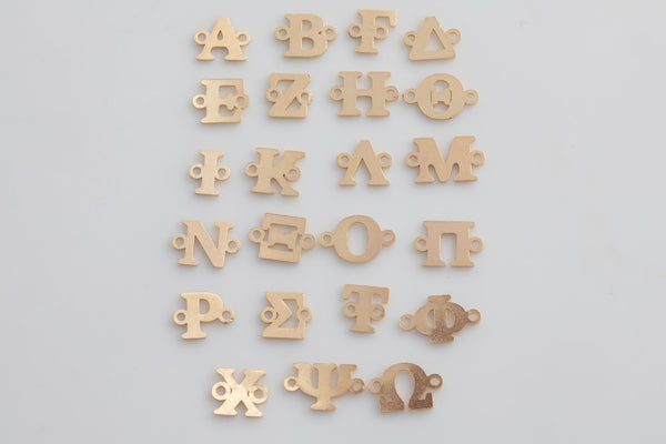 6mm Tall size- 14K Gold Filled Greek Letters Alphabet Initial Connectors for Permanent Jewelry Wholesale Bracelet Jewelry