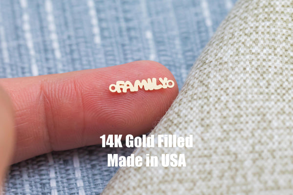Family - Permanent Jewelry Connector or Charm- - 14kt gold filled or Sterling Silver - Made in the USA - Custom