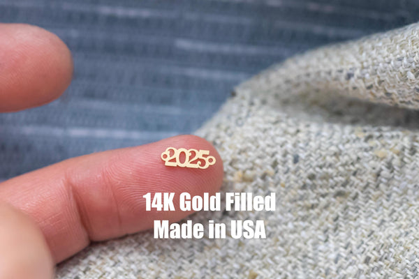 2025 Connector - 14K Gold Filled Sterling Silver Rose Gold 2025 Connectors - Graduation Link Bracelet or Necklace - Permanent Jewelry Supply