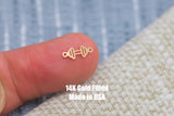 gold filled free weights connector - sterling silver charm bar - 4-5 mm tall -permanent jewelry connectors- supplies, wholesale, bulk, gym
