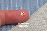 Set of 2 Gold Filled Puzzle Autism connector - sterling silver 14k gold filled permanent jewelry word connectors charm, pendant, 4mm tall