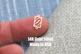 Reverse Card Connector - 14Kt Gold Filled or Sterling Silver - Bracelet or Necklace - Permanent Jewelry Supply