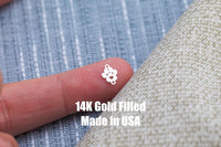 Paw Heart Imprint Design - Connector or Charm - Intricate Detail - 14kt gold filled or Sterling Silver - Made in the USA - Custom