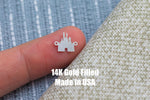 Castle Jewelry Connector or Charm - 14kt gold filled or Sterling Silver - Made in the USA - Custom