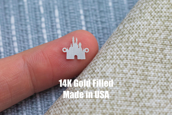 Castle Jewelry Connector or Charm - 14kt gold filled or Sterling Silver - Made in the USA - Custom