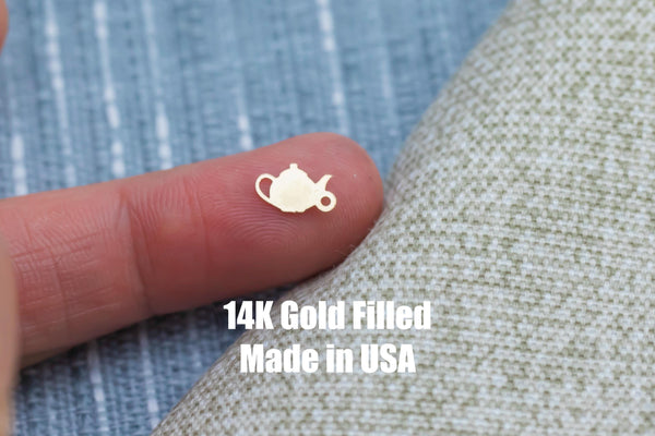 Teapot Teacup Connector - 14Kt Gold Filled Sterling Silver - Connectors - Permanent Jewelry Supply
