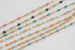 PVD Stainless Steel Enamel Chain for Permanent Jewelry by Yard, PVD Stainless Plating Wholesale bulk Roll Chain Jewelry