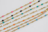 PVD Stainless Steel Enamel Chain for Permanent Jewelry by Yard, PVD Stainless Plating Wholesale bulk Roll Chain Jewelry