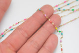 PVD Stainless Steel Enamel Chain for Permanent Jewelry by Yard, PVD Stainless Plating Wholesale bulk Roll Chain Jewelry