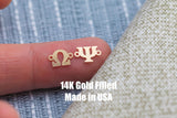 6mm Tall size- 14K Gold Filled Greek Letters Alphabet Initial Connectors for Permanent Jewelry Wholesale Bracelet Jewelry
