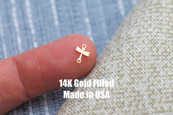 Dragon Fly Dragonfly Connector - 14Kt Gold Filled or Sterling Silver- Connectors - Bracelet or Necklace - Permanent Jewelry Supply