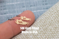 Soccer Shoes or Cleats Connector - Tiny 14Kt Gold Filled or Sterling Silver Connectors- for Bracelet or Necklace - Permanent Jewelry Supply