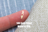 Ballet Shoes Jewelry Connector or Charm - Cherries Intricate Detail - 14kt gold filled or Sterling Silver - Made in the USA - Custom
