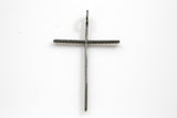 Long Skinny Cross CZ Pave Pendant - Gold, silver, gunmetal
