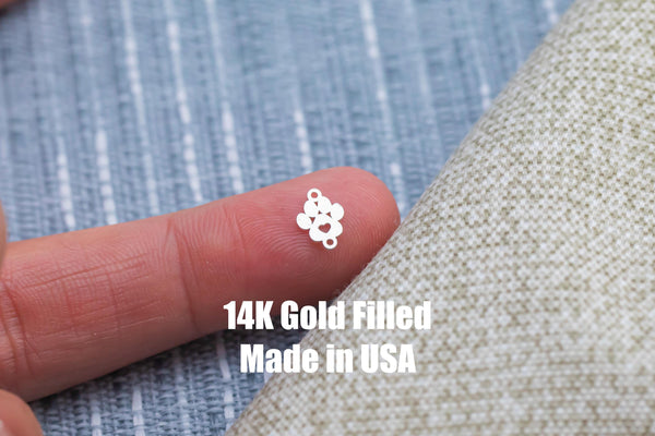 Paw Heart Imprint Design - Connector or Charm - Intricate Detail - 14kt gold filled or Sterling Silver - Made in the USA - Custom