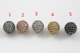 CZ Micro Pave Round Ball Bead, Cubic Zirconia Pave Beads, Rhodium Gunmetal Gold Silver Shamballa Ball beads CZ Space Beads 6mm 8mm 10mm 12mm