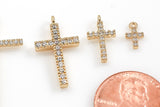 Assorted Gold Cross CZ Pave Pendant