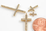 Assorted Gold Cross CZ Pave Pendant