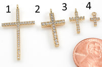 Assorted Gold Cross CZ Pave Pendant