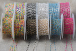 1.5mm Gold-filled Or Sterling Silver Multi Enamel Chain by the foot or 50 feet-- Permanent Jewelry Chain-