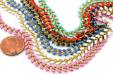 Sale!!! Feather Chevron Chain Brass in Enamel. By THE YARD / 3 feet