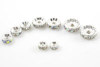 High Quality. 6-12mm Rhinestone Spacers Spacer - Silver Plated - AAA Quality 100 pcs