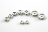 High Quality. 6-12mm Rhinestone Spacers Spacer - Silver Plated - AAA Quality 100 pcs