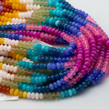 Multi-color Jade Rondelle Beads Smooth Rondelle Beads Size 5x8mm 15.5'' Strand Multicolor