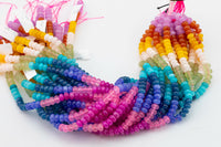 Multi-color Jade Rondelle Beads Smooth Rondelle Beads Size 5x8mm 15.5'' Strand Multicolor