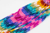 Multi-color Jade Rondelle Beads Smooth Rondelle Beads Size 5x8mm 15.5'' Strand Multicolor