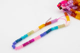 Multi-color Jade Rondelle Beads Smooth Rondelle Beads Size 5x8mm 15.5'' Strand Multicolor