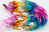 Multi-color Jade Rondelle Beads Smooth Rondelle Beads Size 5x8mm 15.5'' Strand Multicolor