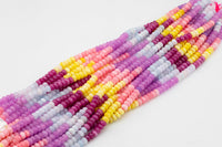 Multi-color Jade Rondelle Beads Smooth Rondelle Beads Size 5x8mm 15.5'' Strand Multicolor Pinks