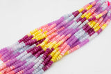 Multi-color Jade Rondelle Beads Smooth Rondelle Beads Size 5x8mm 15.5'' Strand Multicolor Pinks
