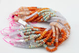 Multi-color Jade Rondelle Beads Smooth Rondelle Beads Size 5x8mm 15.5'' Strand Multicolor Oranges African Opal