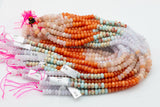 Multi-color Jade Rondelle Beads Smooth Rondelle Beads Size 5x8mm 15.5'' Strand Multicolor Oranges African Opal