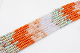 Multi-color Jade Rondelle Beads Smooth Rondelle Beads Size 5x8mm 15.5'' Strand Multicolor Oranges African Opal