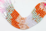 Multi-color Jade Rondelle Beads Smooth Rondelle Beads Size 5x8mm 15.5'' Strand Multicolor Oranges African Opal