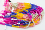 Multi-color Jade Rondelle Beads Smooth Rondelle Beads Size 5x8mm 15.5'' Strand Multicolor