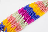Multi-color Jade Rondelle Beads Smooth Rondelle Beads Size 5x8mm 15.5'' Strand Multicolor