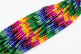 Multi-color Jade Rondelle Beads Smooth Rondelle Beads Size 5x8mm 15.5'' Strand Multicolor Rainbow