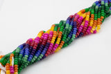 Multi-color Jade Rondelle Beads Smooth Rondelle Beads Size 5x8mm 15.5'' Strand Multicolor Rainbow