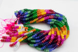 Multi-color Jade Rondelle Beads Smooth Rondelle Beads Size 5x8mm 15.5'' Strand Multicolor Rainbow