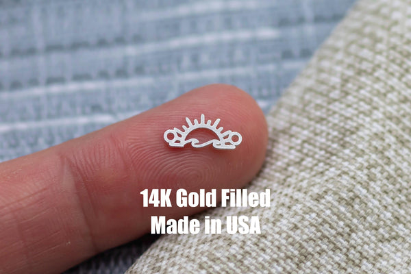 Sun and Wave Connector - Intricate Detail - 14kt gold filled or Sterling Silver - Made in the USA - Custom