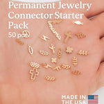 50X Permanent Jewelry Connector Charm Starter Pack Connectors 14K Gold Filled Connectors