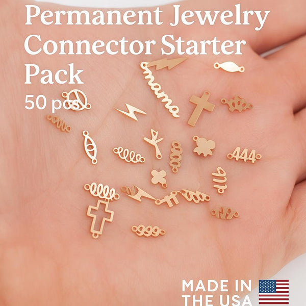 50X Permanent Jewelry Connector Charm Starter Pack Connectors 14K Gold Filled Connectors