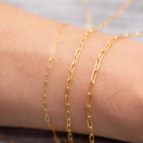Gold Filled Paperclip chain flat - 14K Gold Filled - Made in USA - 120GF 1420GF 2.0mm 2.5mm 3.2mm