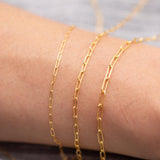 Gold Filled Paperclip chain flat - 14K Gold Filled - Made in USA - 120GF 1420GF 2.0mm 2.5mm 3.2mm