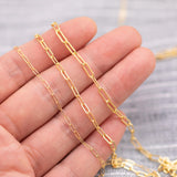 Gold Filled Paperclip chain flat - 14K Gold Filled - Made in USA - 120GF 1420GF 2.0mm 2.5mm 3.2mm