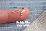 Lemon Half Slice Connector - Tiny 14Kt Gold Filled or Sterling Silver Connectors- for Bracelet or Necklace - Permanent Jewelry Supply